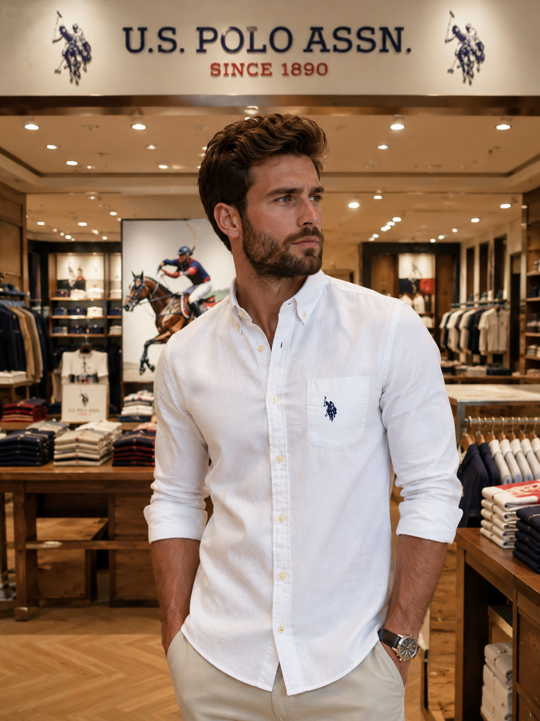 U. S .P. A.  Linen Shirt For Men