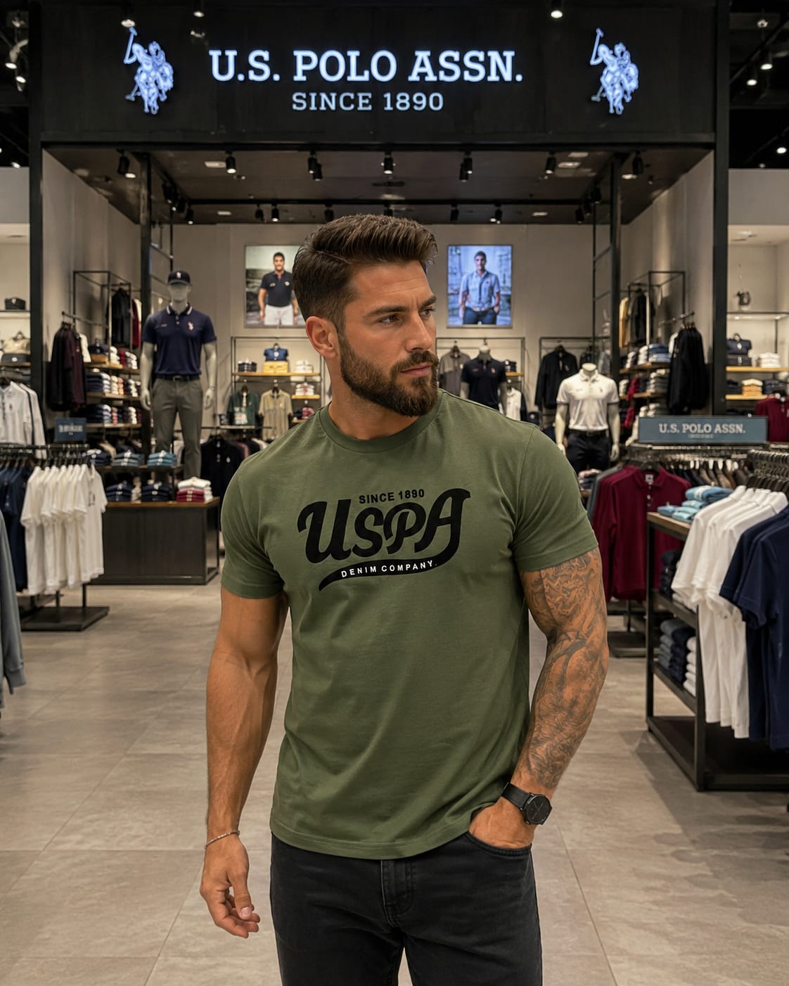 U. S. P. A. Round Tshirt For Men