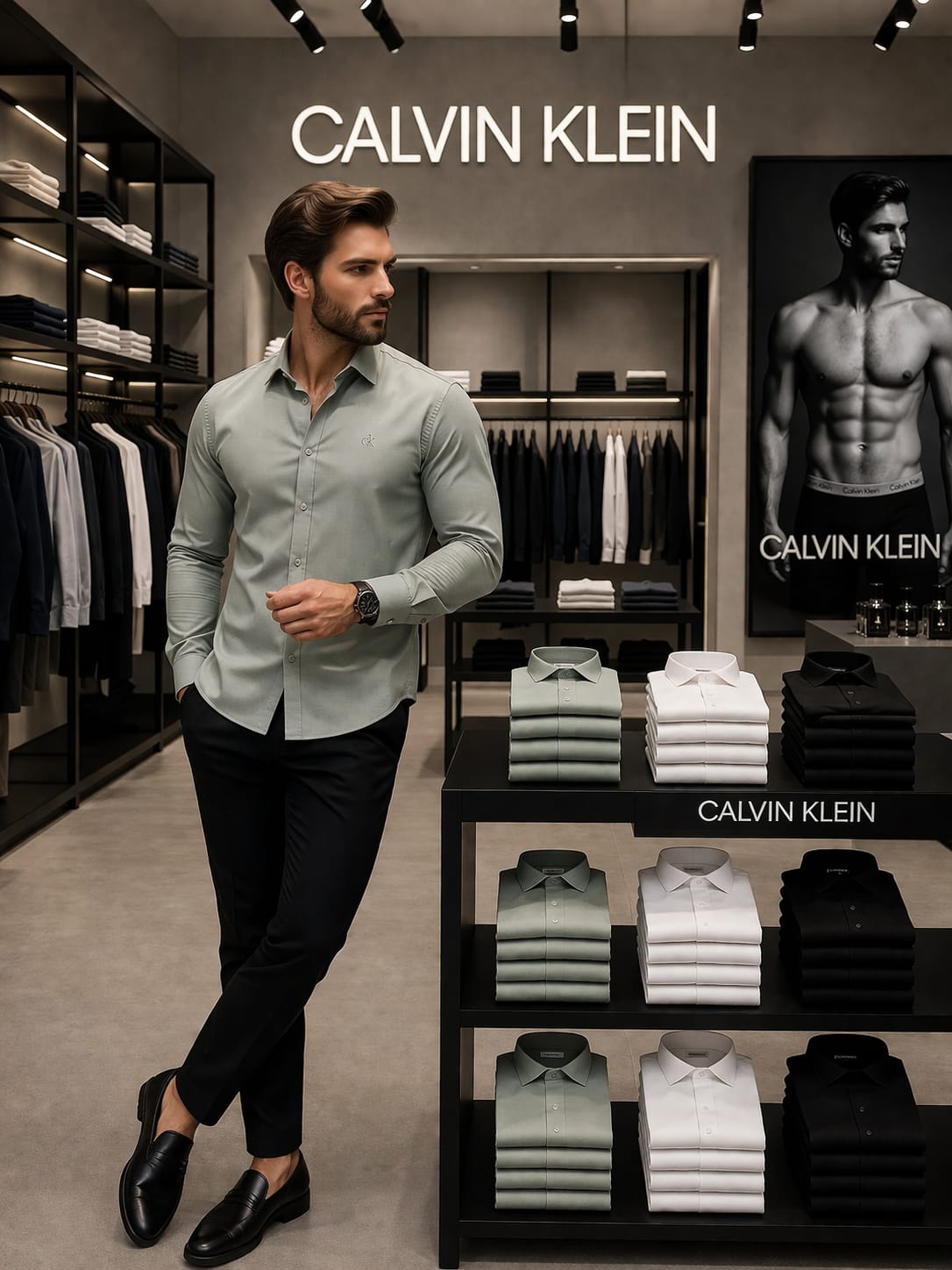 CALVIN KLEIN Satin Shirt For Men