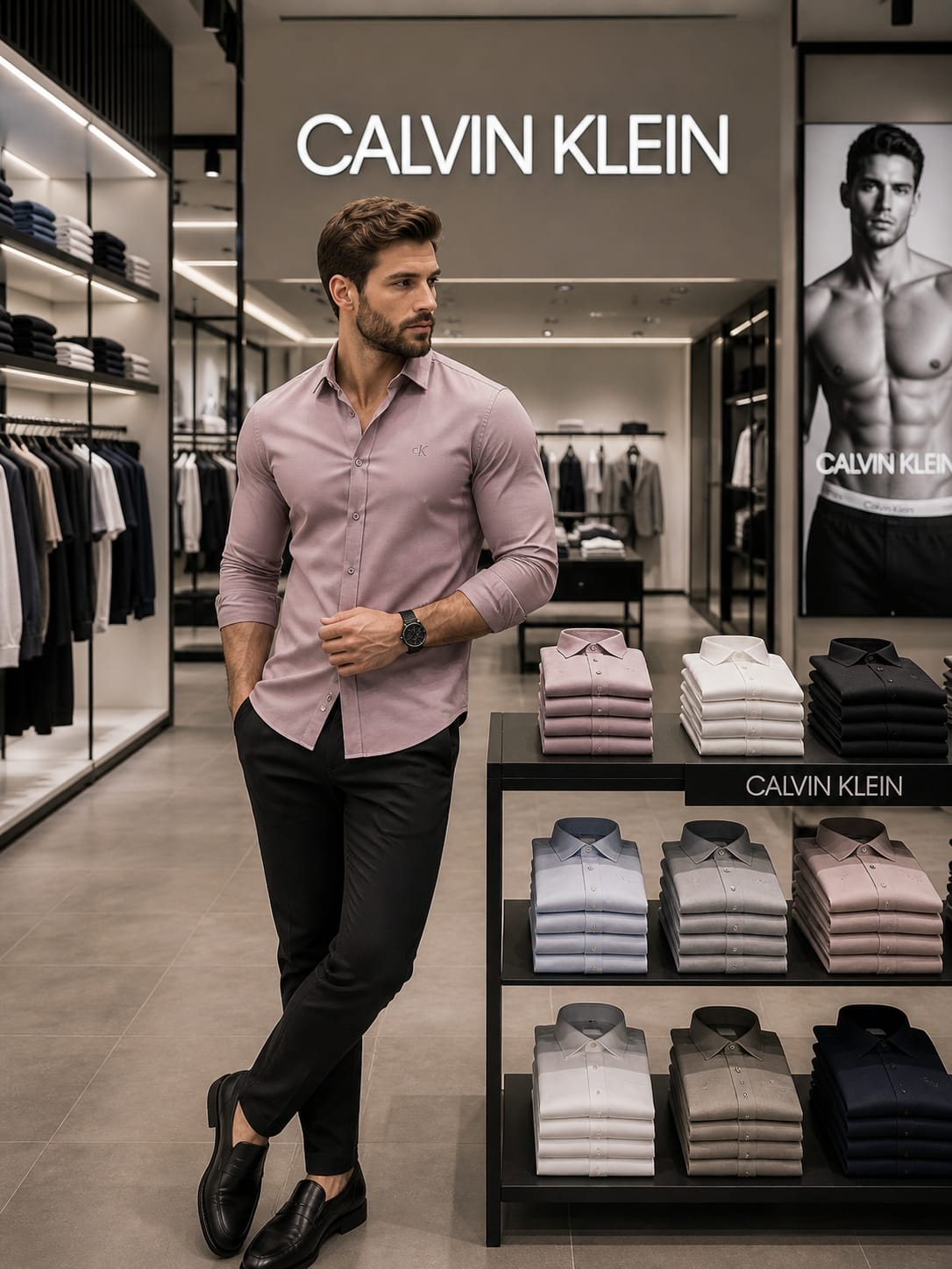 CALVIN KLEIN Satin Shirt For Men