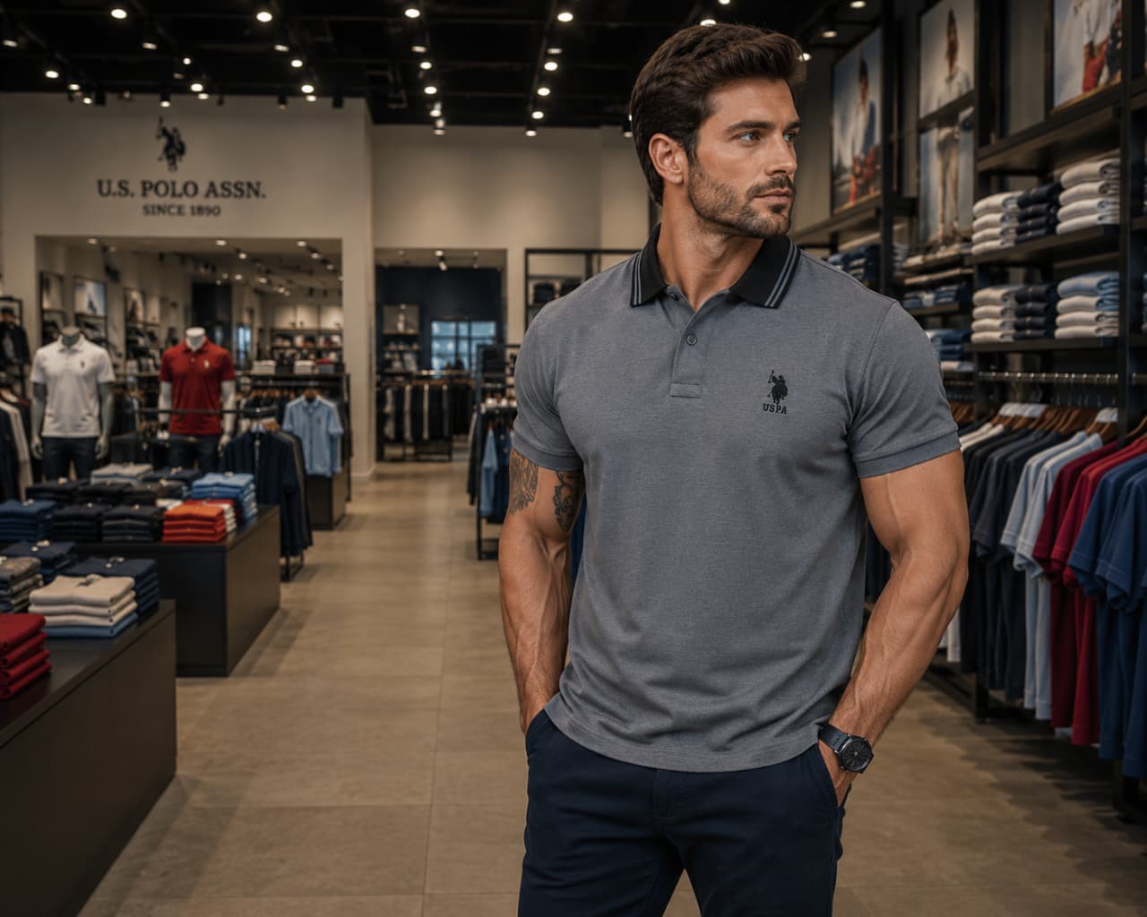 U. S. P. A. Polo Tshirt For Men