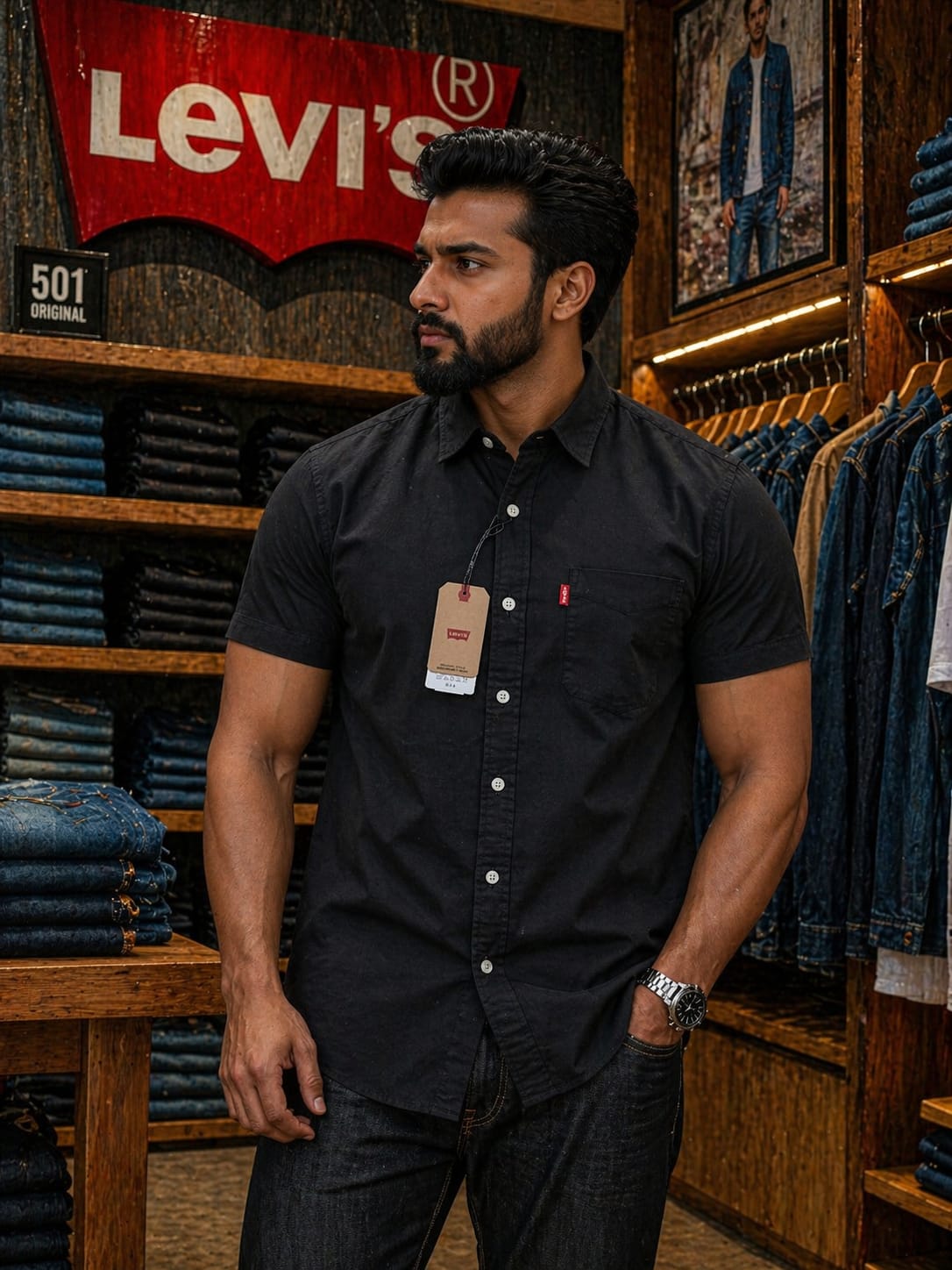 LEVI'S Half Sleeve Shirt For Men