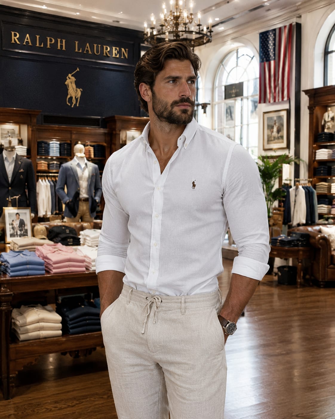 RALPH LAUREN Linen Shirt For Men