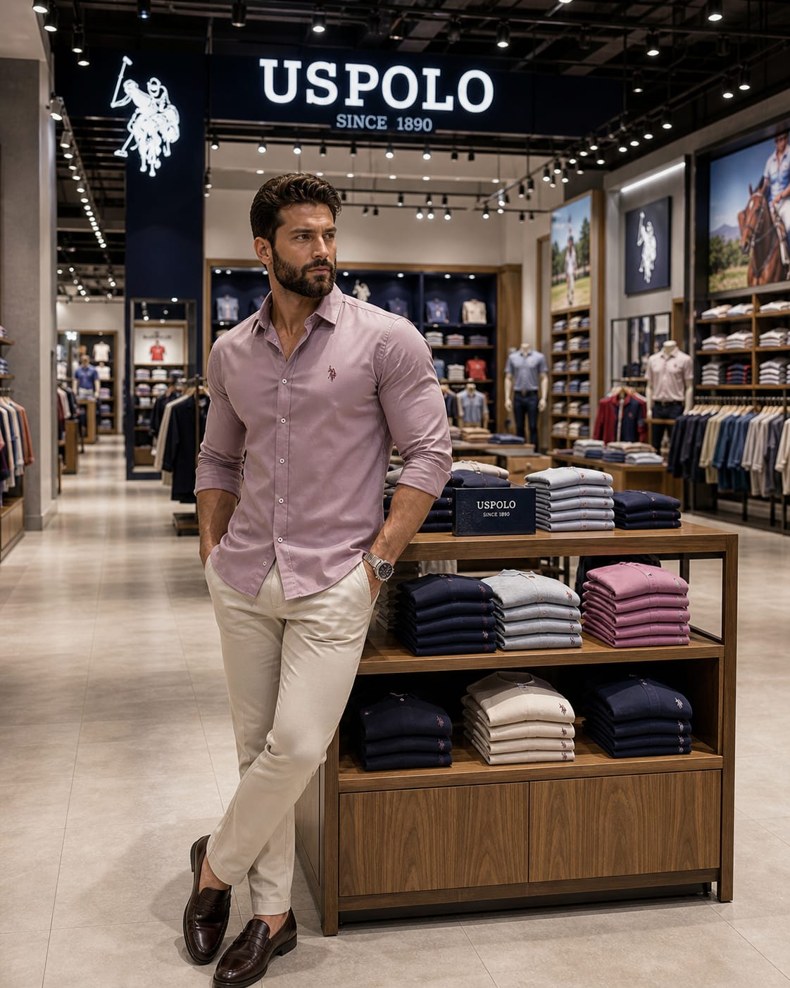 U. S. P. A. Satin Shirt For Men