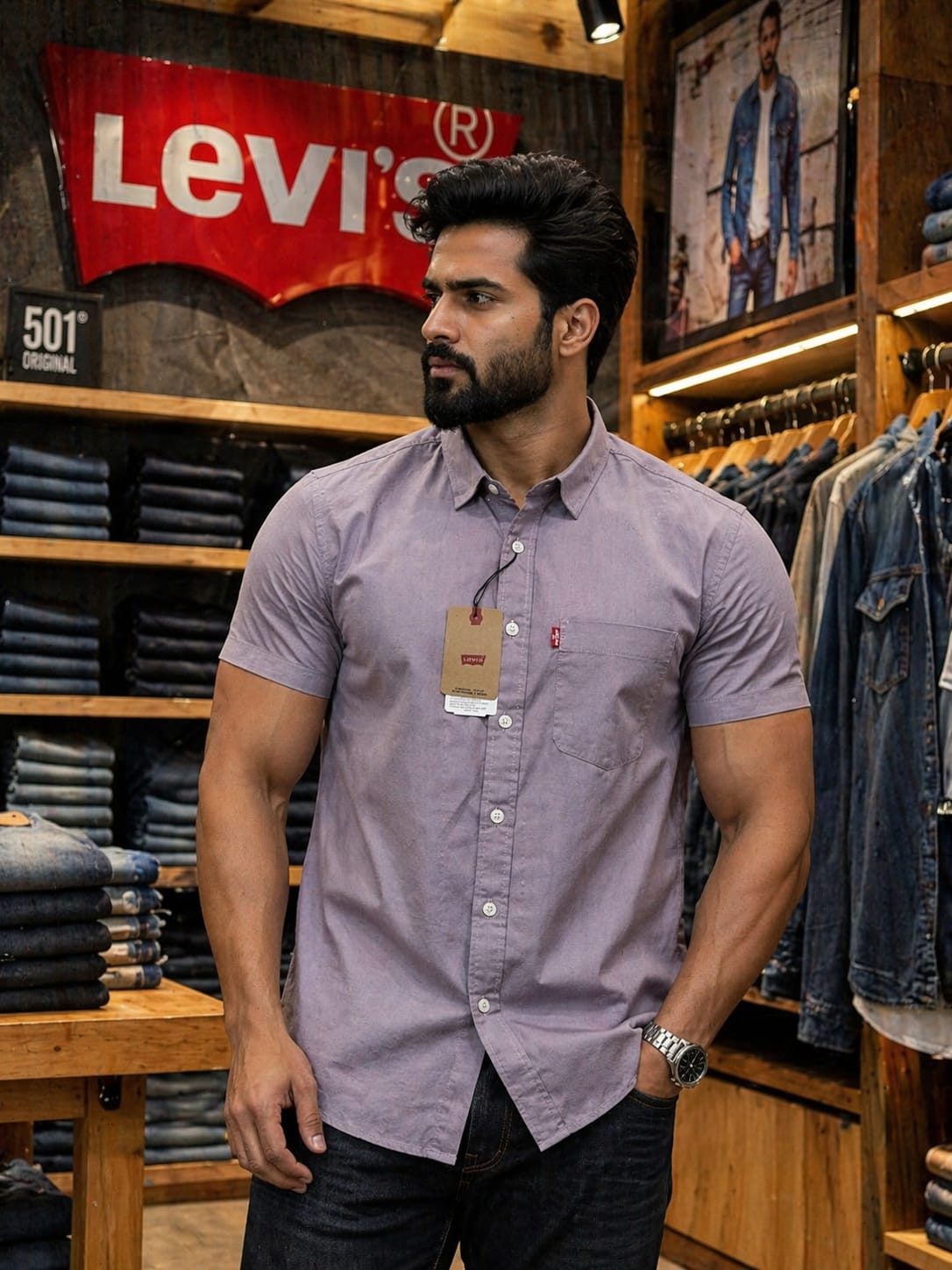 LEVI'S Half Sleeve Shirt For Men