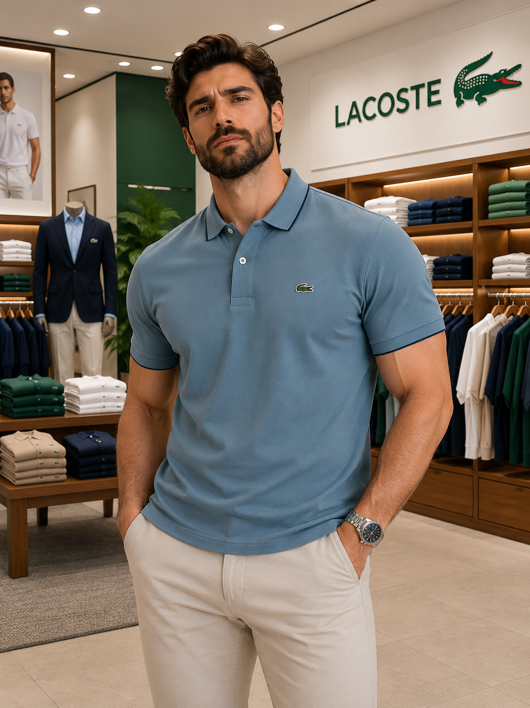 LACOSTE Collar Tshirt For Men