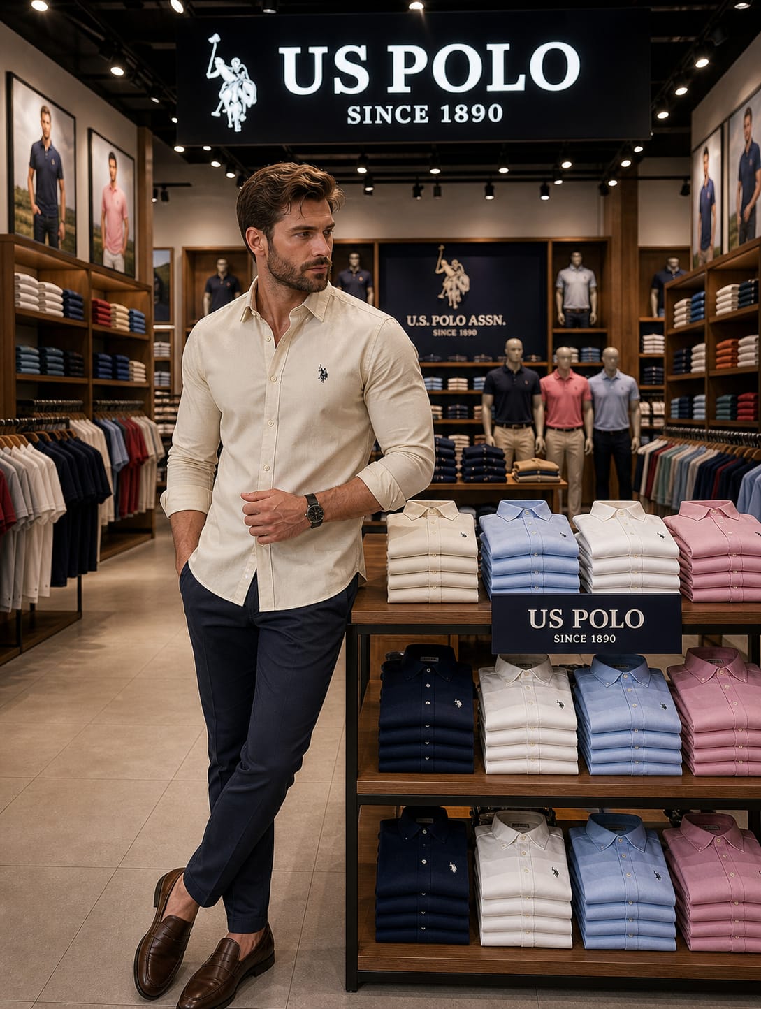U. S. P. A. Satin Shirt For Men