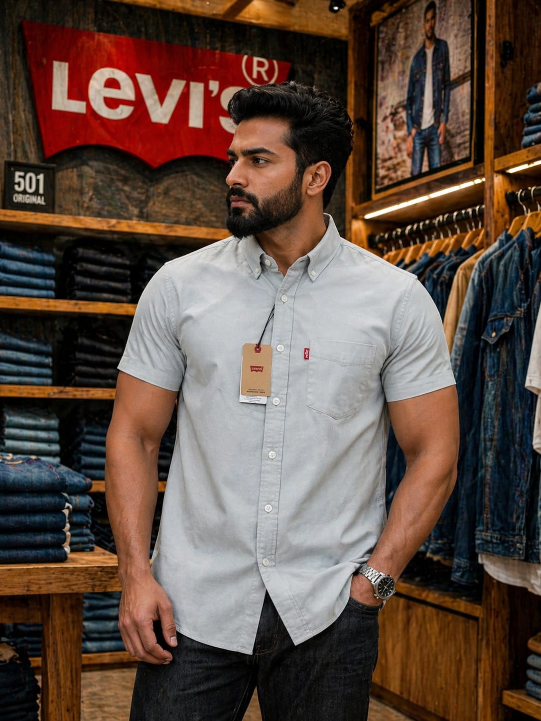 LEVI'S Half Sleeve Shirt For Men