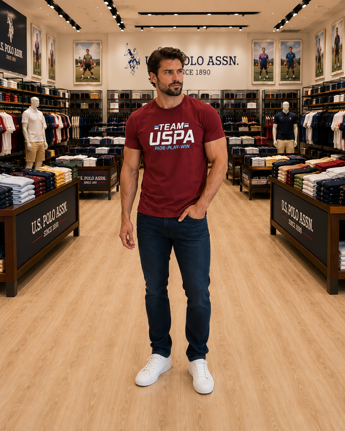 U. S. P. A. Round Tshirt For Men
