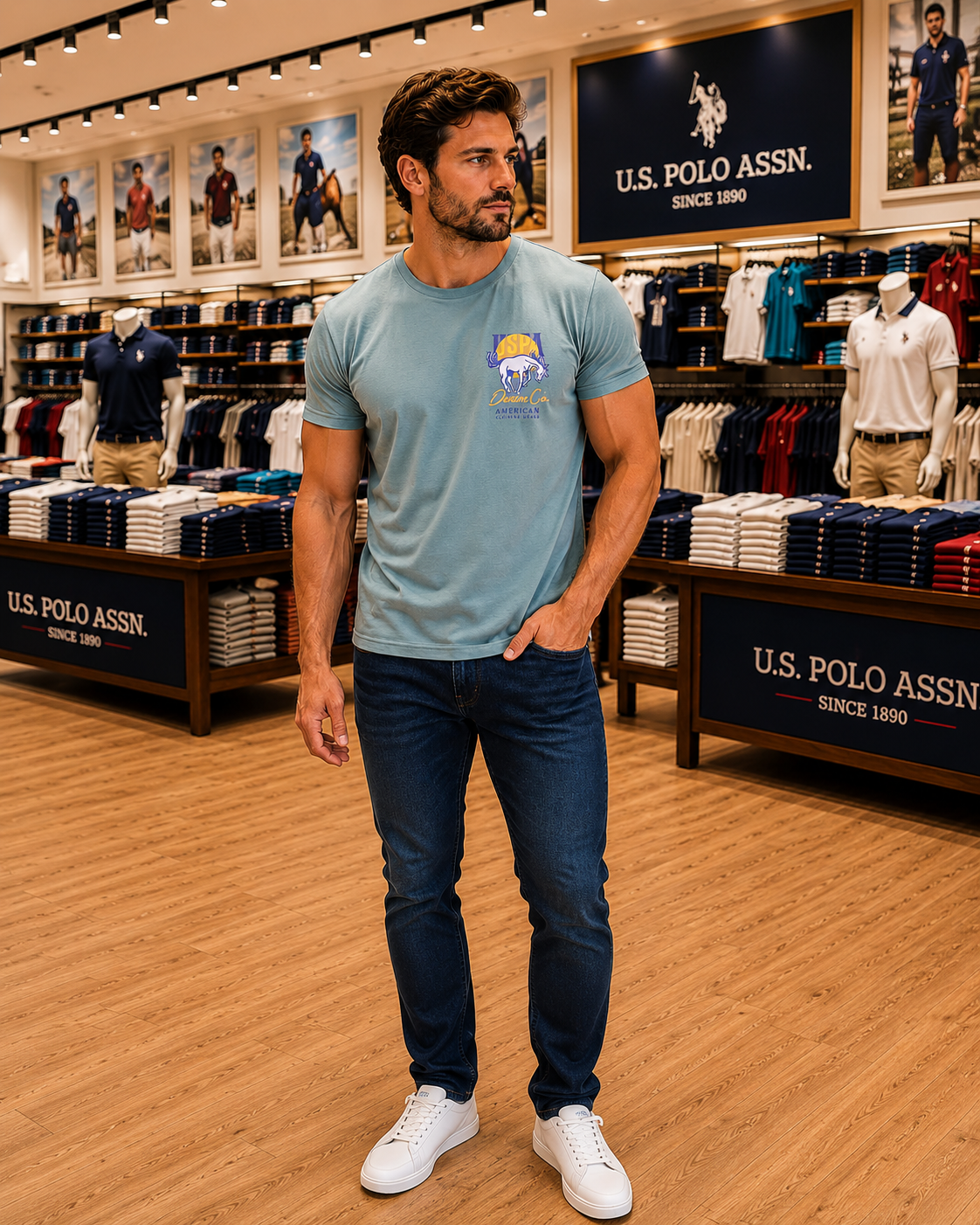 U. S. P. A. Round Tshirt For Men