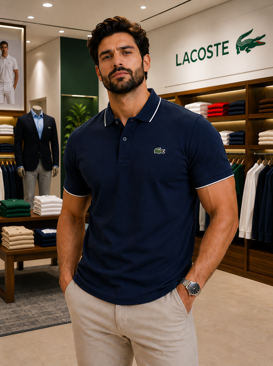 LACOSTE Collar Tshirt For Men