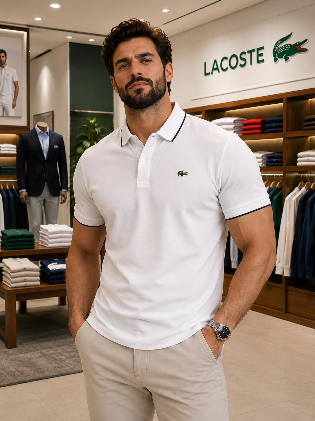 LACOSTE Collar Tshirt For Men