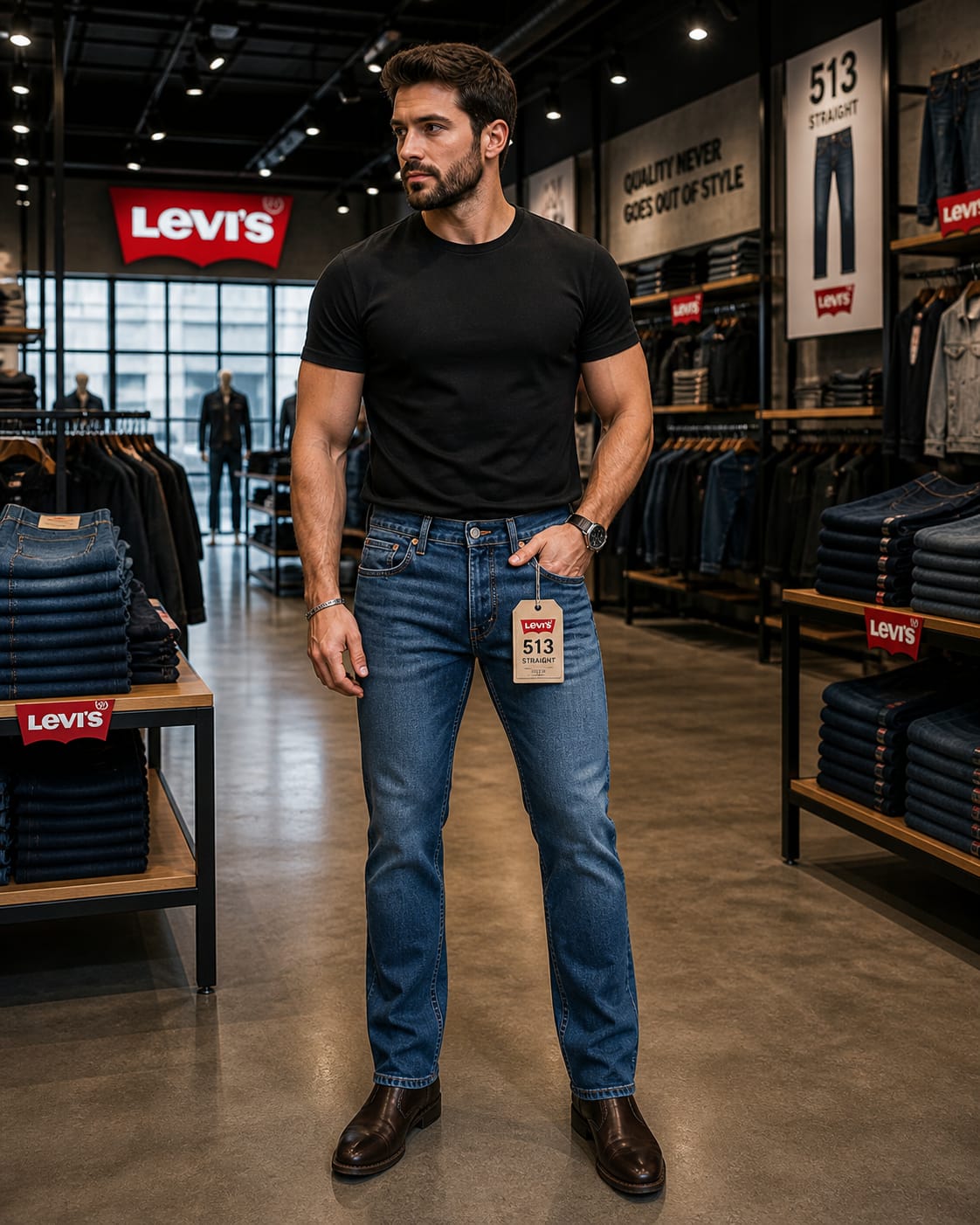 LEVI'S 513 Straight Fit Jeans For Men