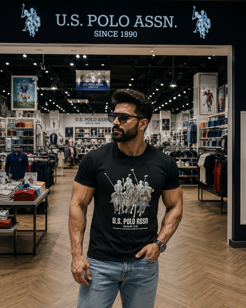U. S. P. A. Round Tshirt For Men