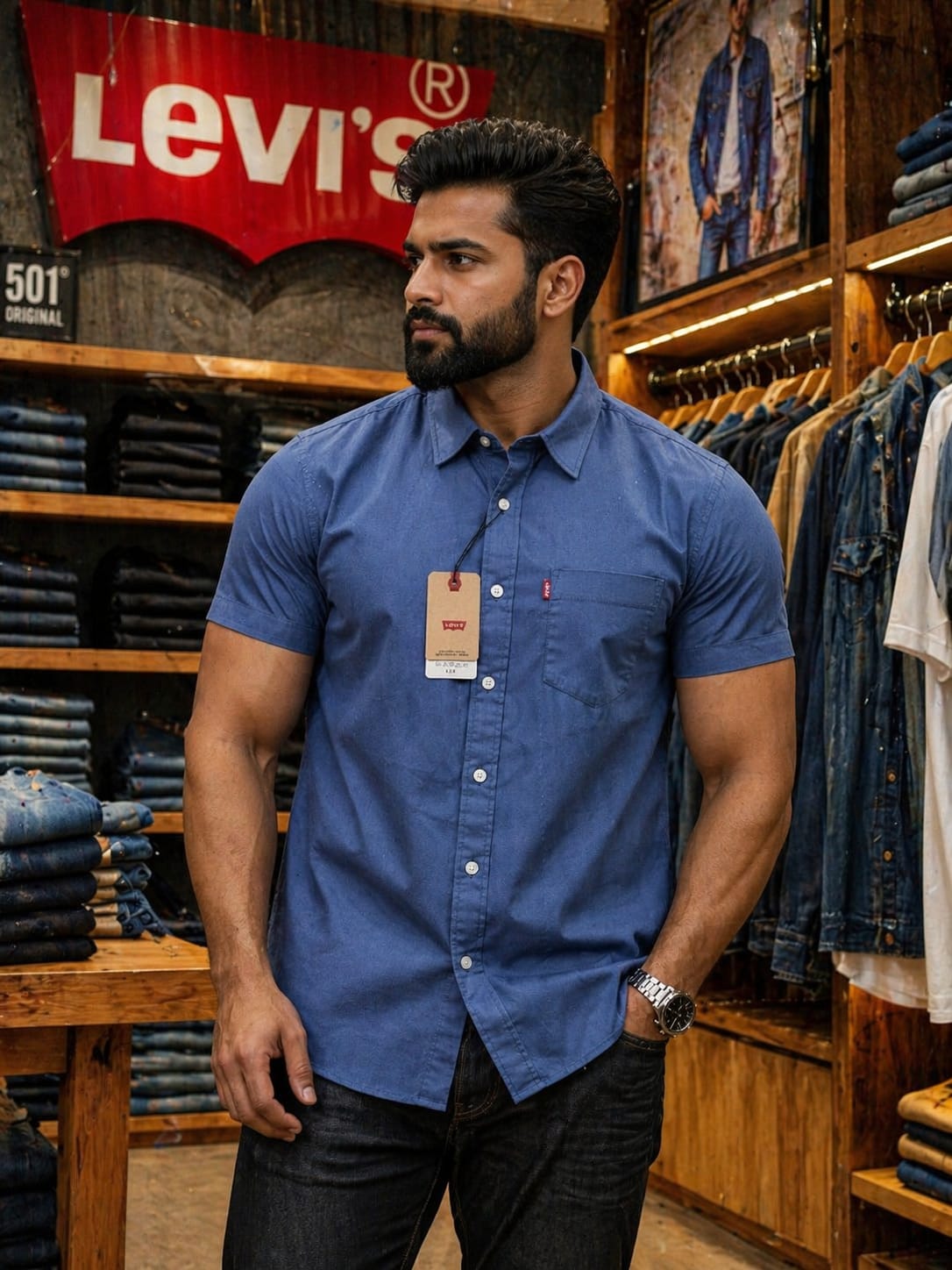 LEVI'S Half Sleeve Shirt For Men