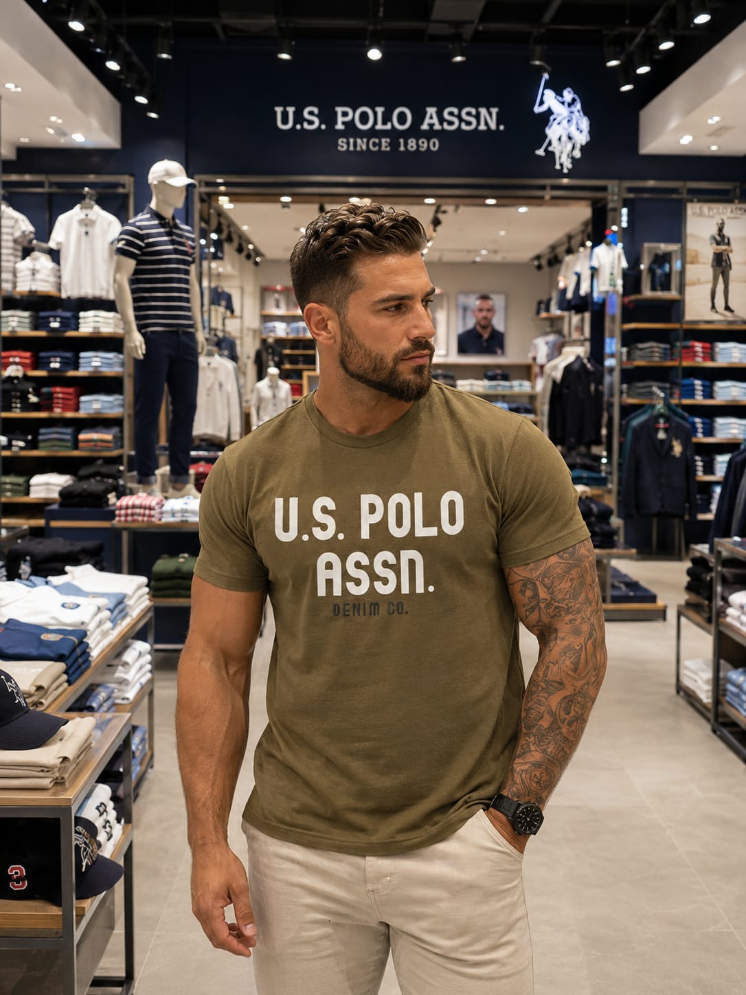 U. S. P. A. Round Tshirt For Men