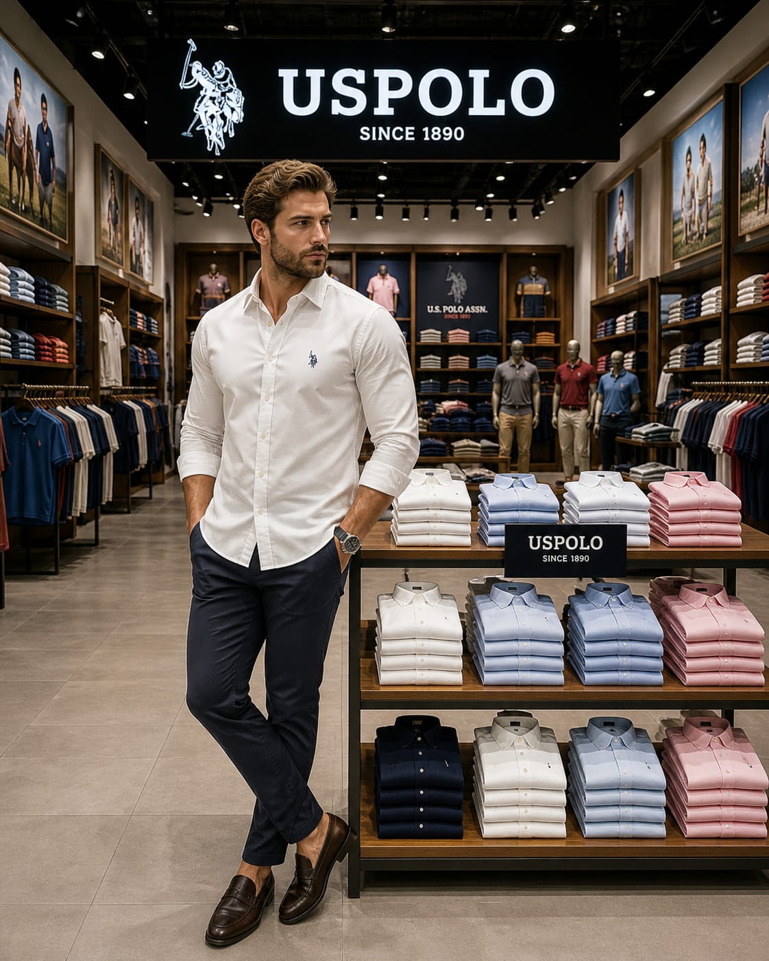 U. S. P. A. Satin Shirt For Men