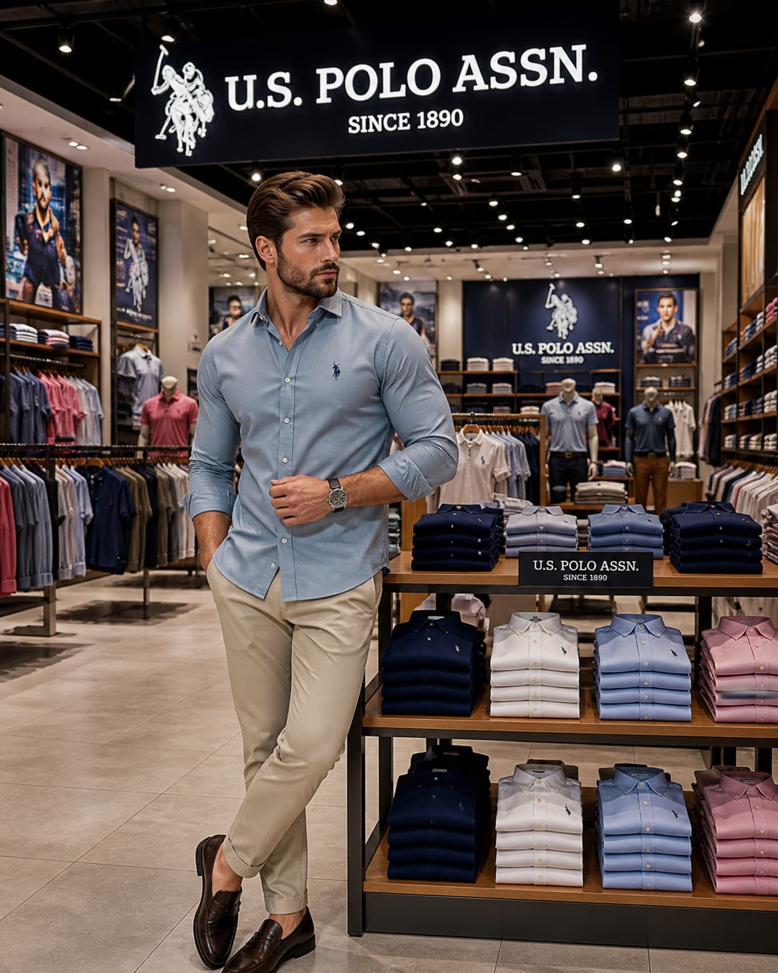 U. S. P. A. Satin Shirt For Men