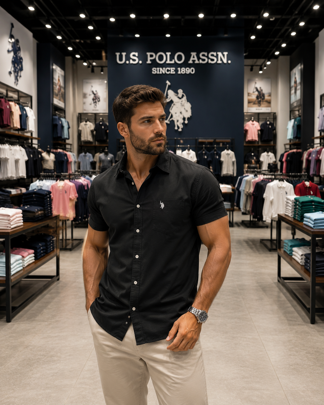 U. S. P. A.  Half Sleeves Shirt For Men