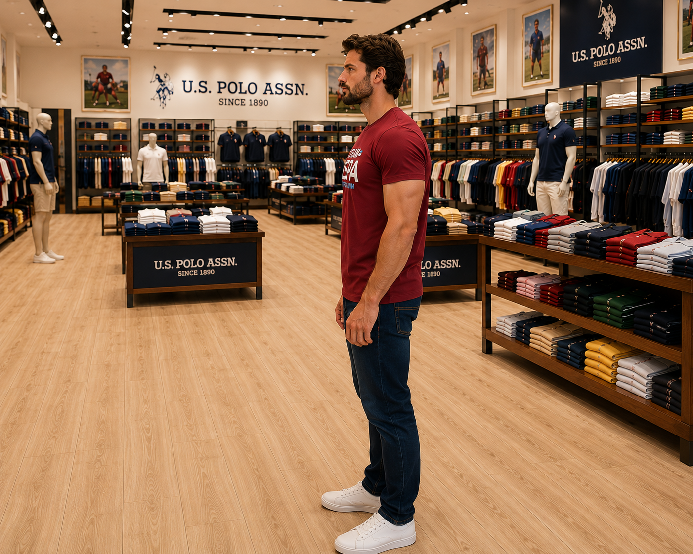U. S. P. A. Round Tshirt For Men