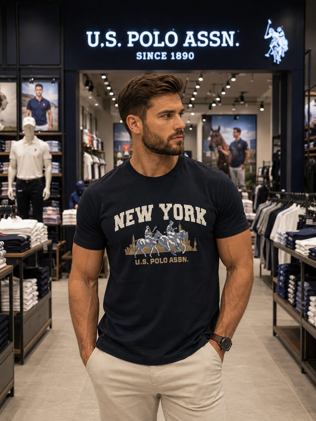 U. S. P. A. Round Tshirt For Men