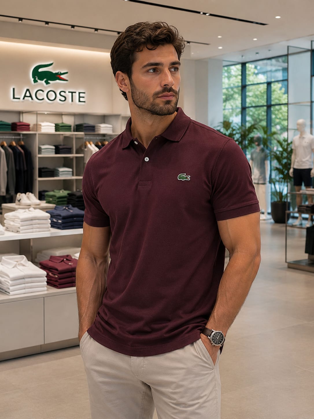 LACOSTE Collar Tshirt For Men