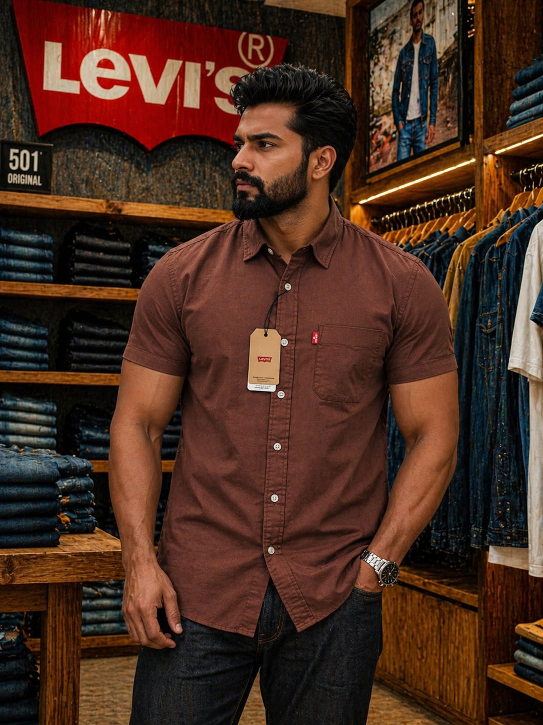 LEVI'S Half Sleeve Shirt For Men