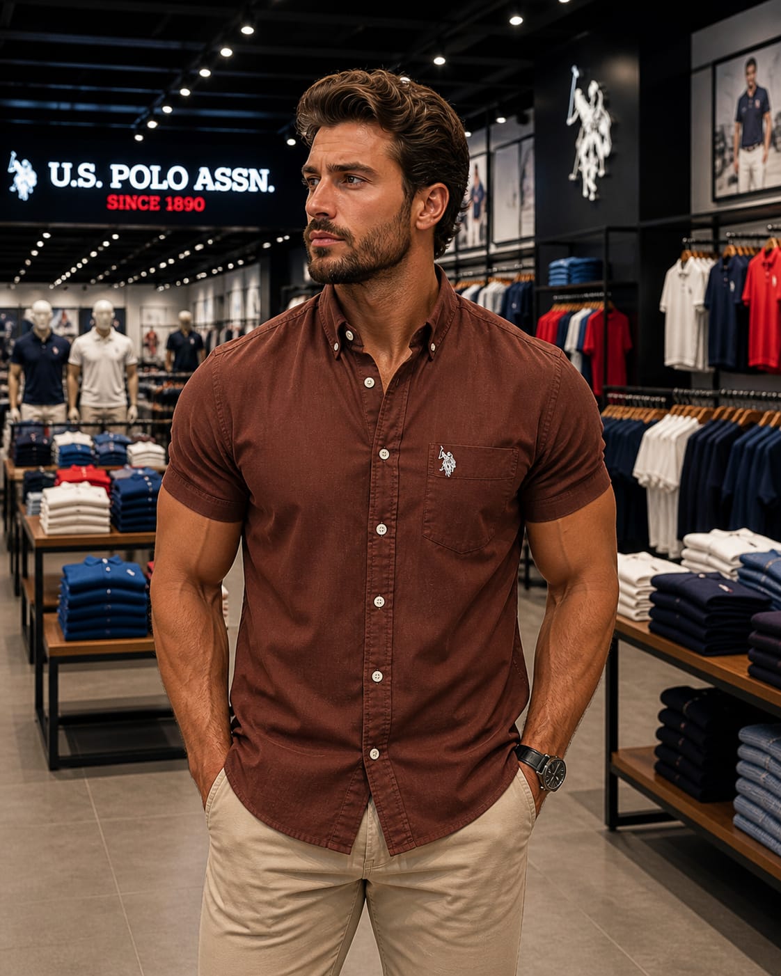 U. S. P. A.  Half Sleeve Shirt For Men