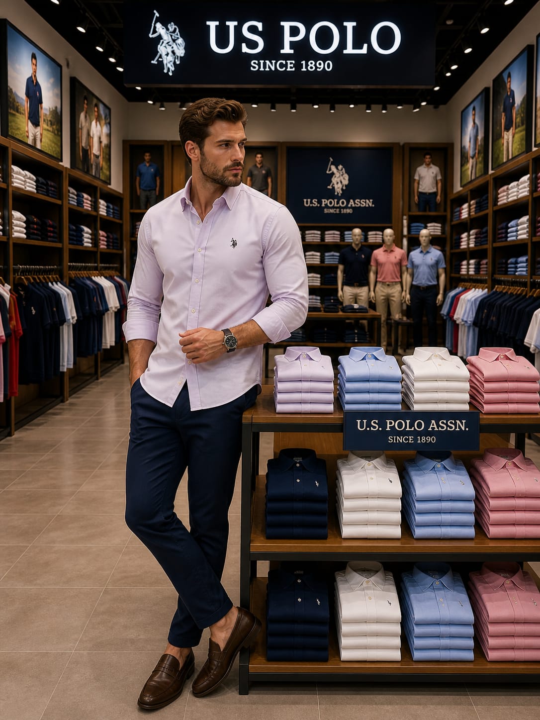 U. S. P. A. Satin Shirt For Men