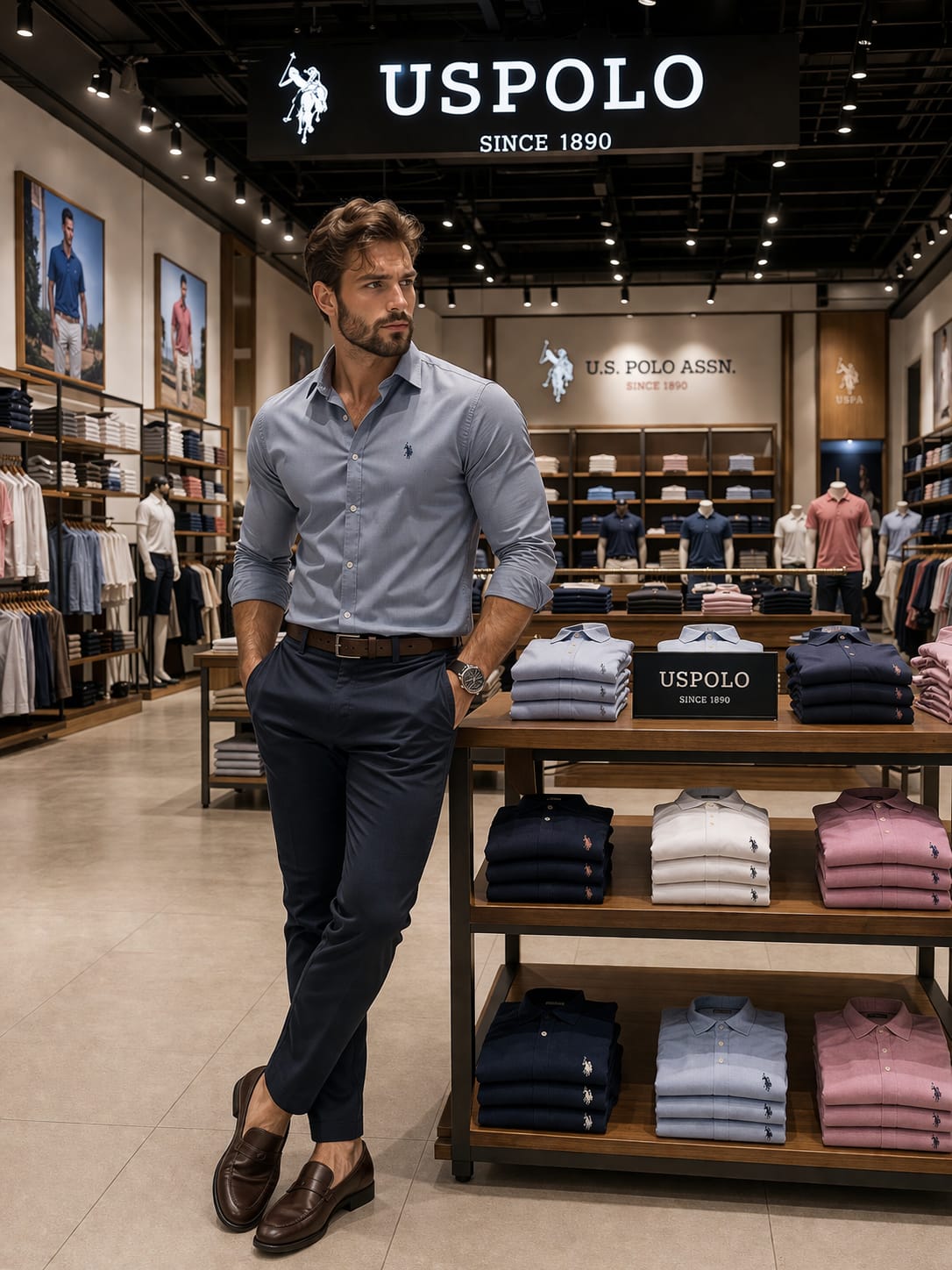 U. S. P. A. Satin Shirt For Men