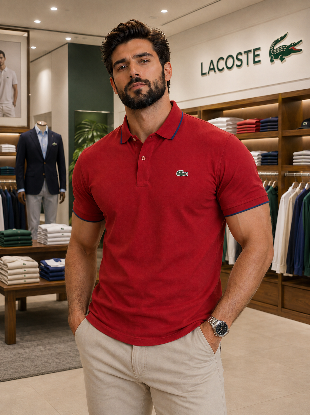 LACOSTE Collar Tshirt For Men