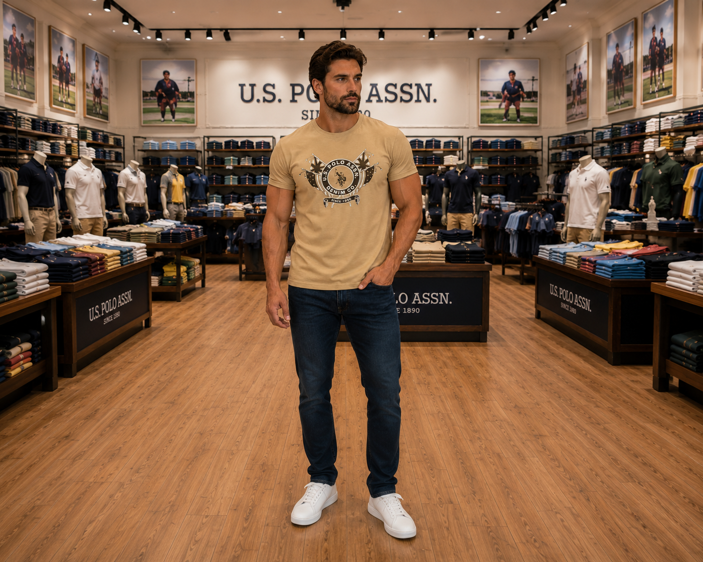 U. S. P. A. Round Tshirt For Men