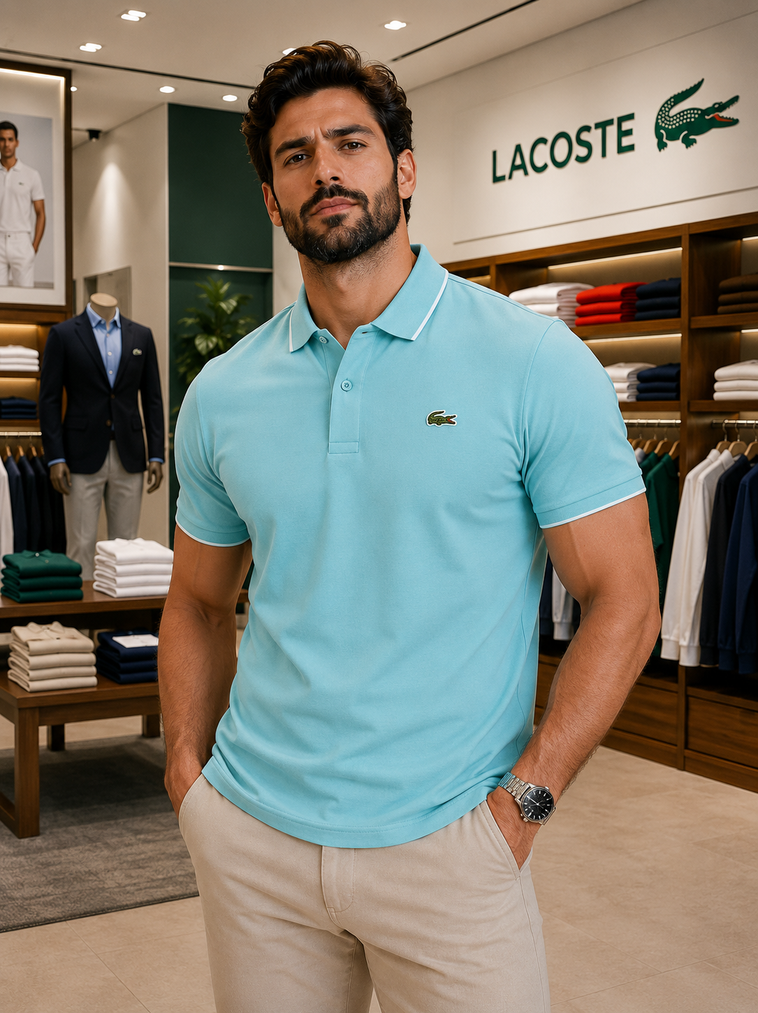 LACOSTE Collar Tshirt For Men